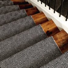 Jacquard Escargot Black stair runner by Hartley