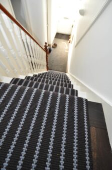 Zip Dark Blue stair runner by Hartley