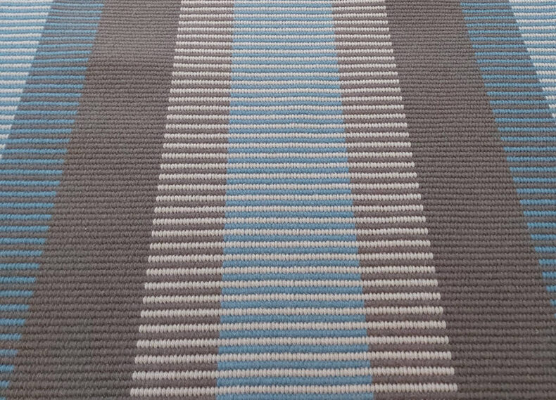 Stripe Capri Atlantic Blue stair runner by Hartley