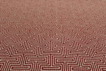 Jacquard Labyrinth Red stair runner by Hartley