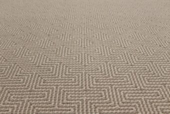 Jacquard Labyrinth Beige stair runner by Hartley