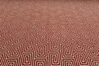 Jacquard Escargot Red stair runner by Hartley