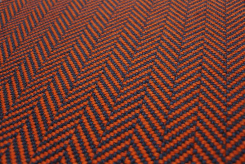 Herringbone Bright Orange stair runner by Hartley