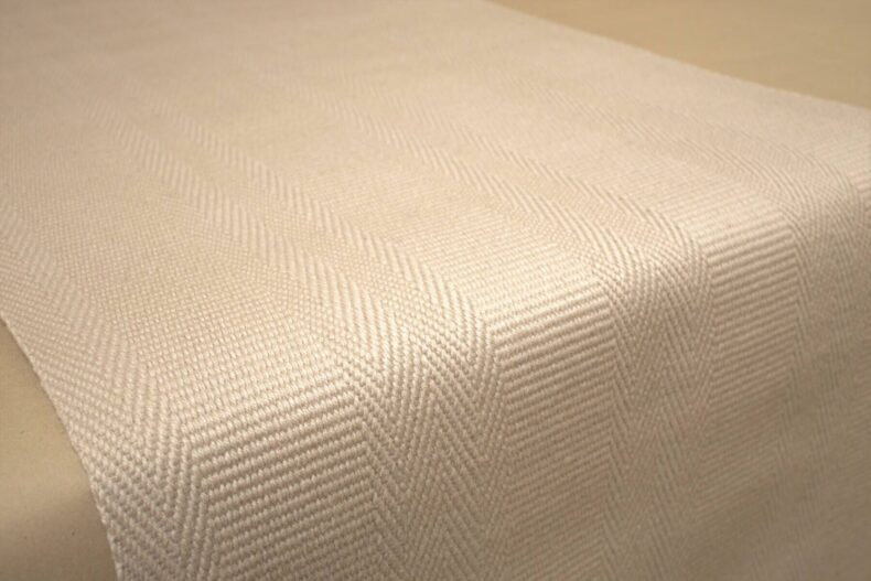 Stripe Kelly Solid Ivory stair runner by Hartley