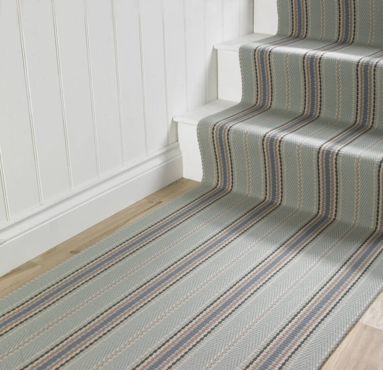 Stripe Kelly JD Celadon stair runner by Hartley