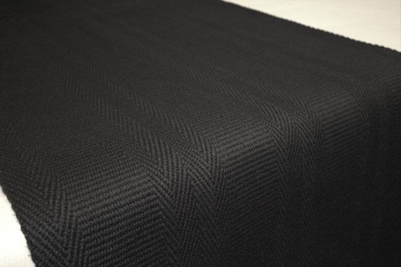 Stripe Kelly Solid Black stair runner by Hartley