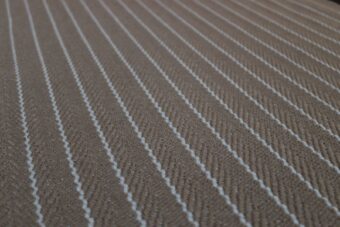 Stripe Claire Gunmetal stair runner by Hartley 
