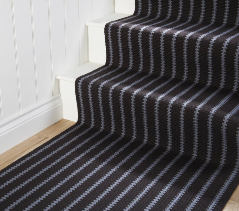 Zip Dark Blue stair runner by Hartley