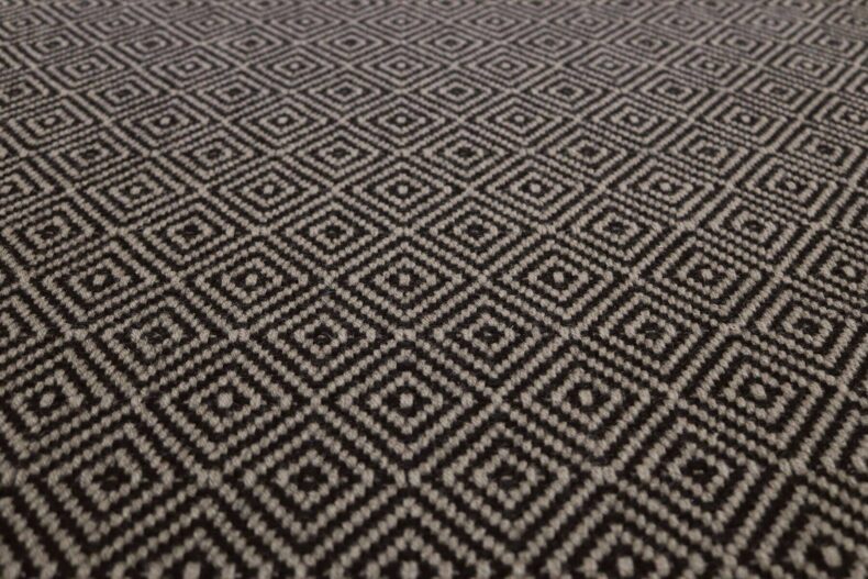 Diamond Black stair runner by Hartley