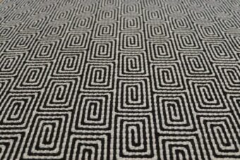 Jacquard Escargot Black stair runner by Hartley