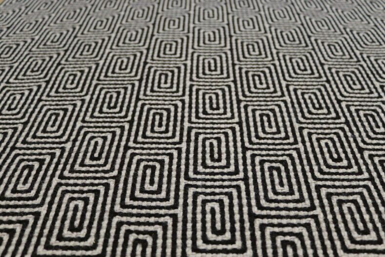 Jacquard Escargot Black stair runner by Hartley