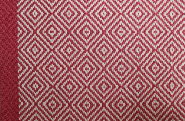 Diamond Border Rouge stair runner by Hartley