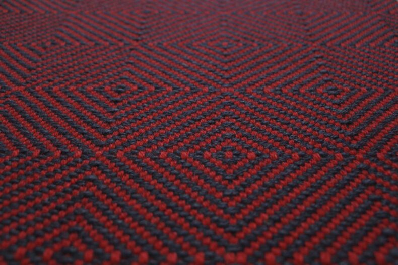 Diamond Flame Red stair runner by Hartley