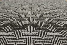 Jacquard Labyrinth Black stair runner by Hartley