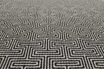 Jacquard Labyrinth Black stair runner by Hartley