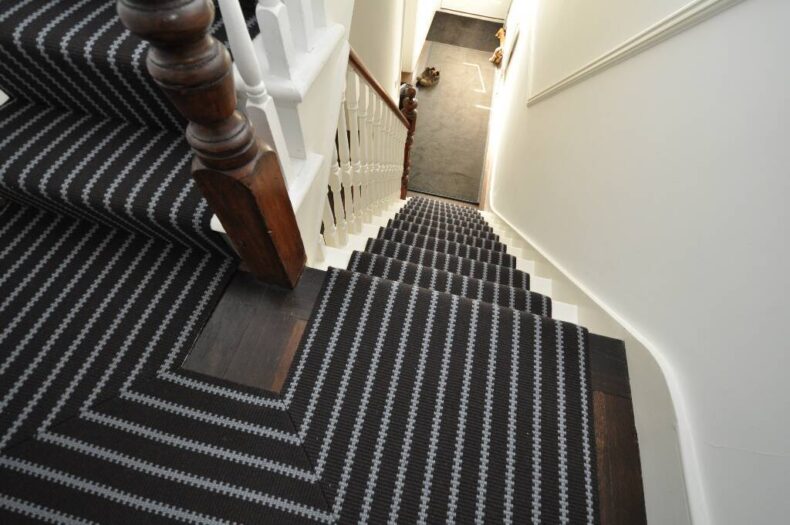Zip Dark Blue stair runner by Hartley