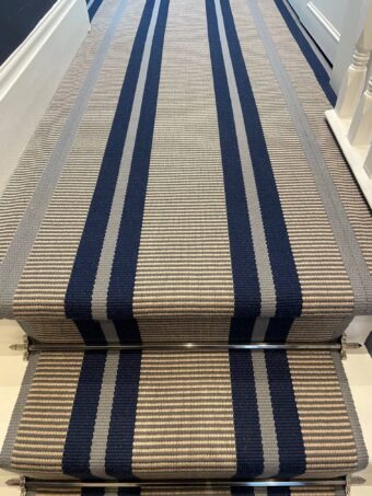 Transat PNT French Blue stair runner by Hartley