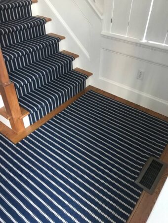 Zip Indigo stair runner by Hartley