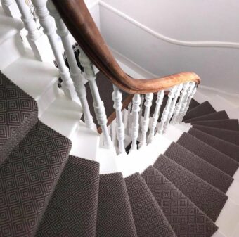 Diamond Black stair runner by Hartley