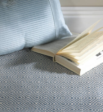 Diamond Blue stair runner by Hartley