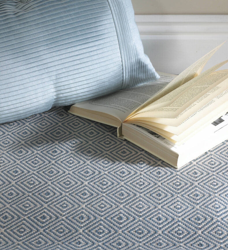 Diamond Blue stair runner by Hartley