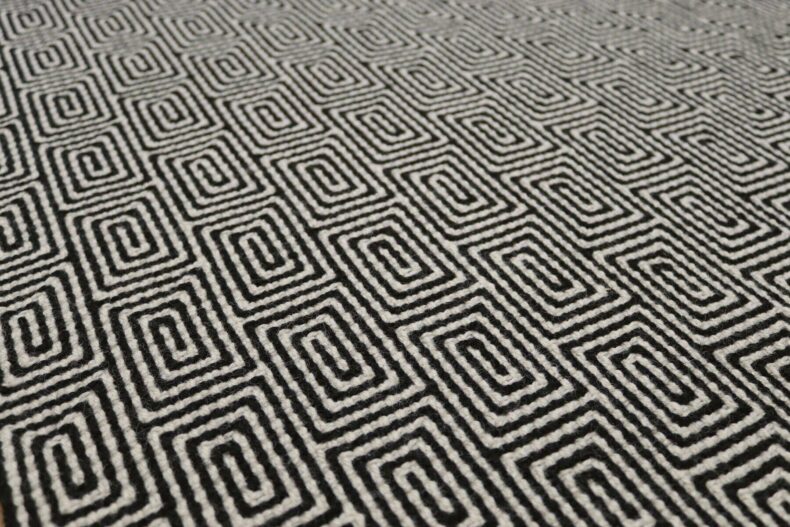 Jacquard Escargot Black stair runner by Hartley