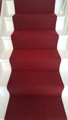 Diamond Flame Red stair runner by Hartley