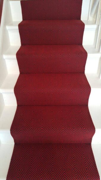 Diamond Flame Red stair runner by Hartley