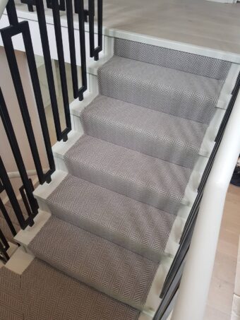 Herringbone Grey stair runner by Hartley