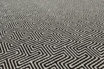 Jacquard Labyrinth Black stair runner by Hartley