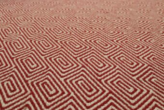 Jacquard Escargot Red stair runner by Hartley