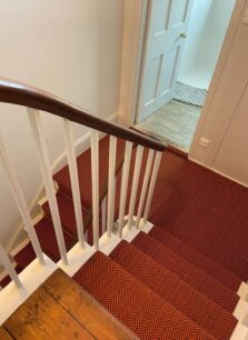 Herringbone Bright Orange stair runner by Hartley