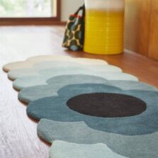 Optical Flower Teal 61207 rug by Orla Kiely