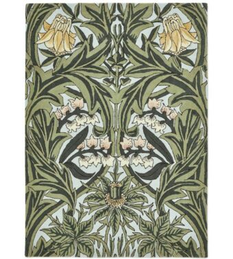 Bluebell Leafy Arbour Green 127607 rug by Morris 