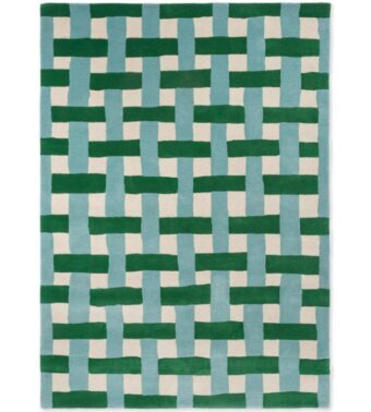 Basket Weave Emerald Aquamarine 144107 rug by Harlequin