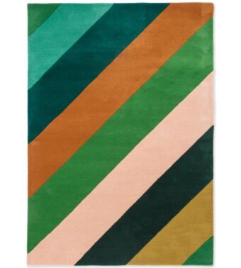 Sherbet Stripe Emerald Amber 144417 rug by Harlequin
