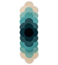 Optical Flower Teal 61207 rug by Orla Kiely