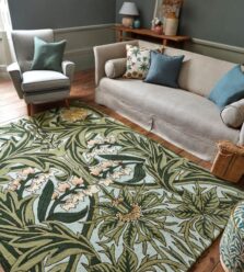 Bluebell Leafy Arbour Green 127607 rug by Morris