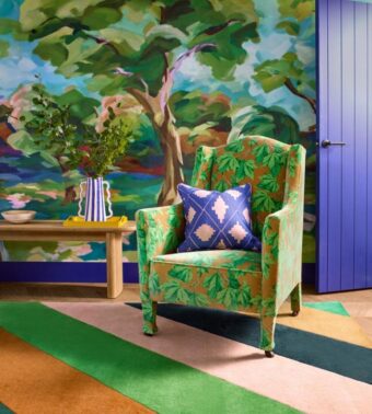 Sherbet Stripe Emerald Amber 144417 rug by Harlequin
