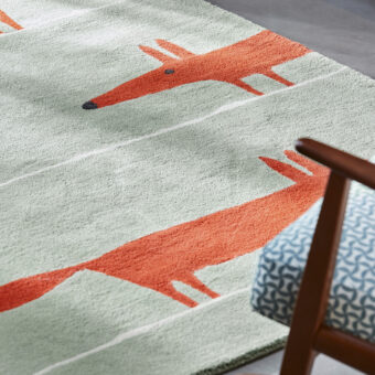Mr Fox Mint Poppy 25313 rug by Scion