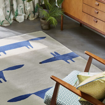 Mr Fox Pebble Denim 25328 rug by Scion