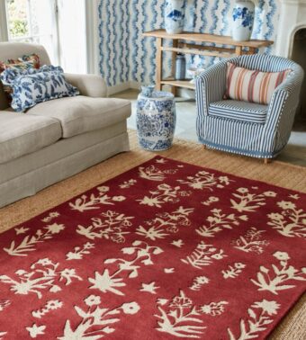 Woodland Glade Damson Red 146800 rug by Sanderson