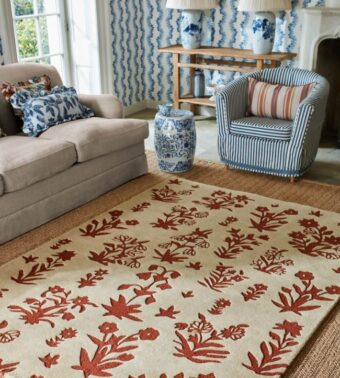 Woodland Glade Linen Russet Brown 146801 rug by Sanderson