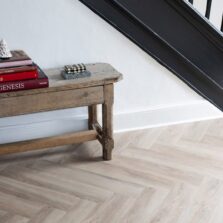 View of Rosehip Herringbone luxury vinyl tile by Harvey Maria