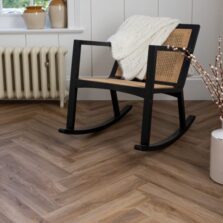 View of Brindle Herringbone luxury vinyl tile by Harvey Maria