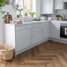 View of WildFox Herringbone luxury vinyl tile by Harvey Maria