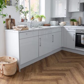 View of WildFox Herringbone luxury vinyl tile by Harvey Maria