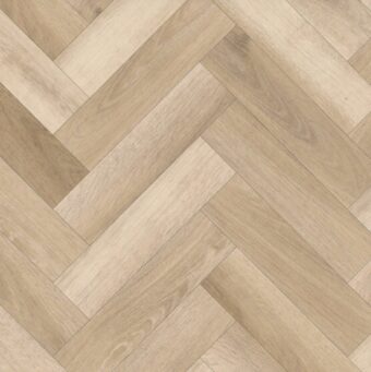 View of Highland Oak - Sunrise Parquet (Maximus) luxury vinyl tile by Invictus