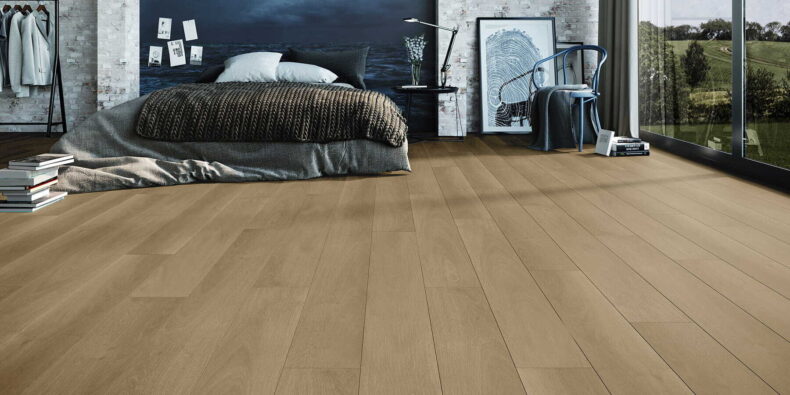 View of Highland Oak - Sunrise (Maximus) luxury vinyl tile by Invictus