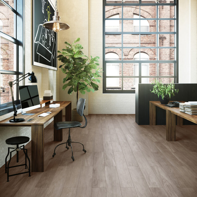 View of New England Oak - Dusk (Maximus Click) luxury vinyl tile by Invictus